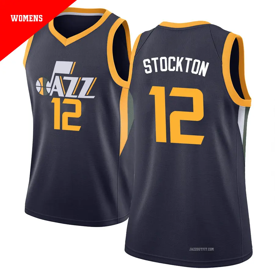 ＃12 Women's John Stockton Utah Jazz Navy Swingman JerseyIcon Edition