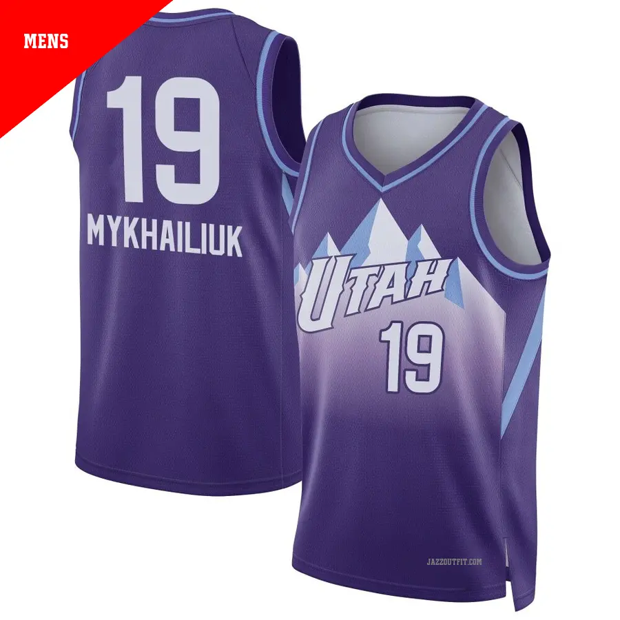 ＃19 Men's Svi Mykhailiuk Utah Jazz 2024/25 Swingman Purple City Edition Jersey