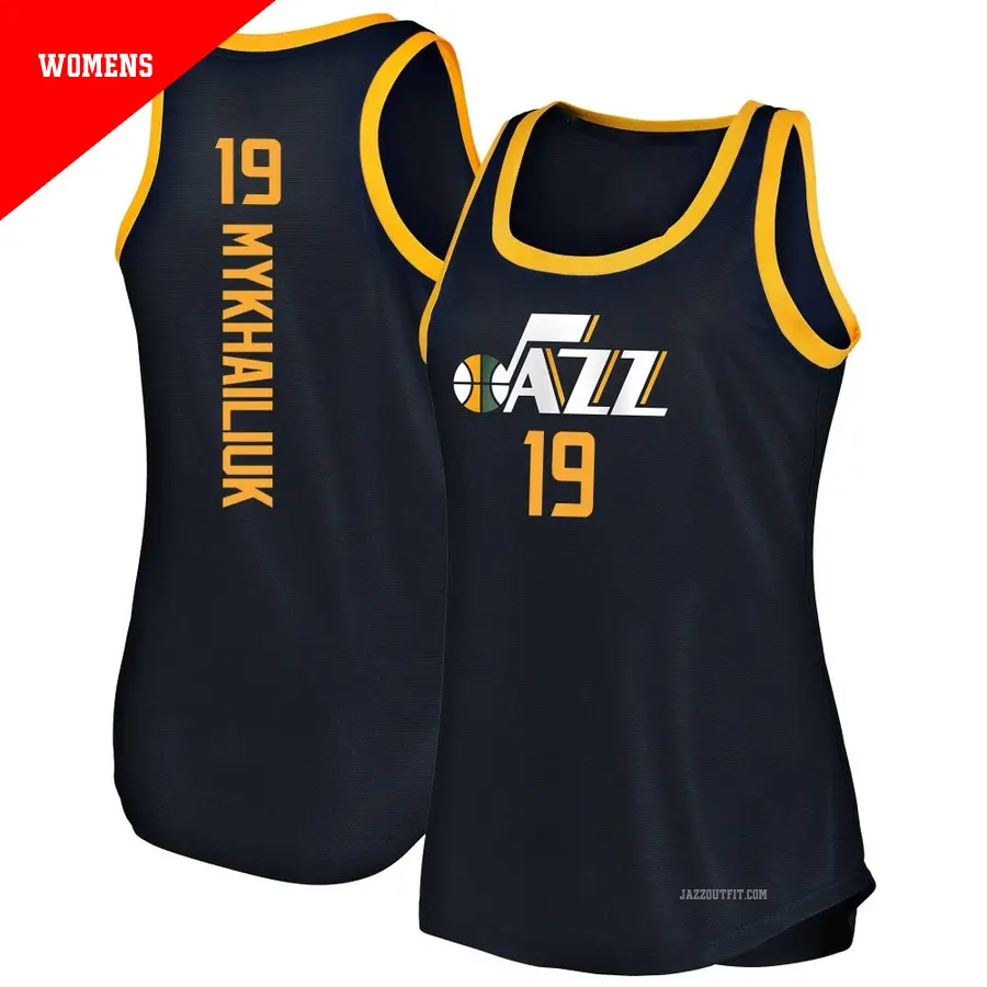 ＃19 Women's Svi Mykhailiuk Utah Jazz Navy Fast Break Tank JerseyIcon Edition