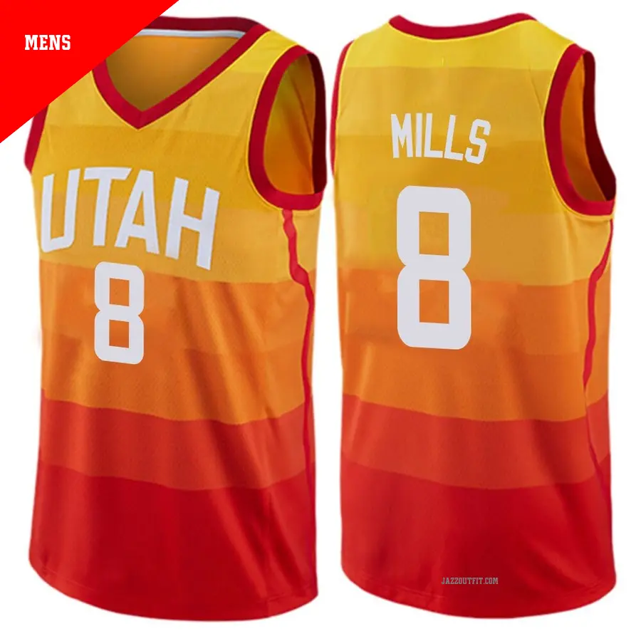 8 Men s Patty Mills Utah Jazz Orange Swingman JerseyCity Edition